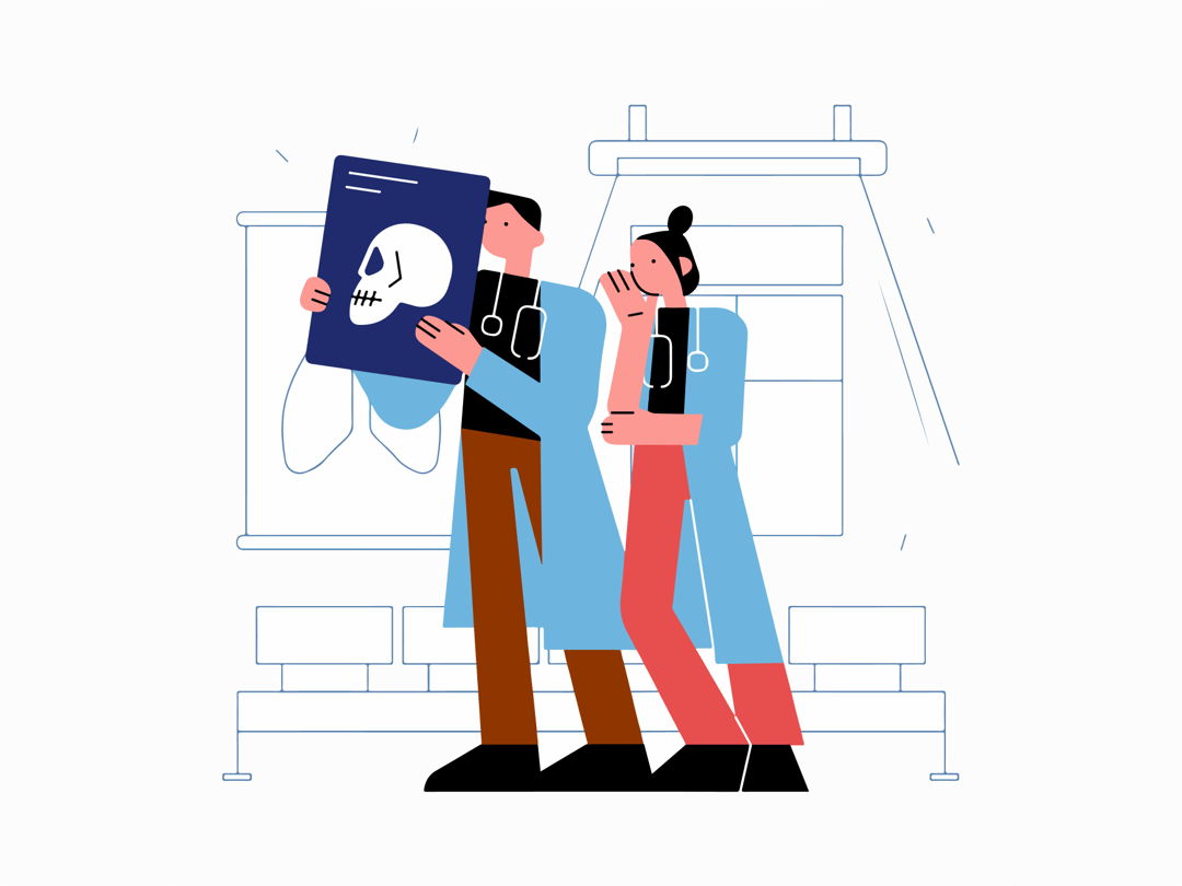 Doctors reviewing patient data
